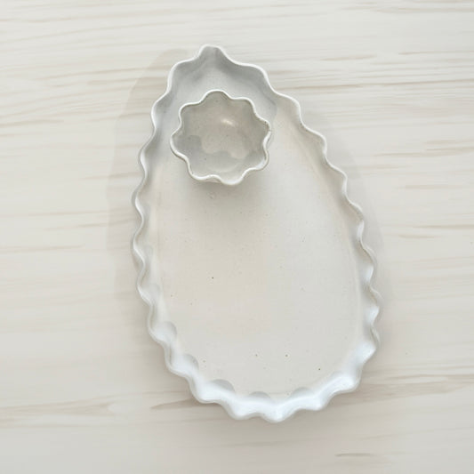 Wave Serving Platter - Large White