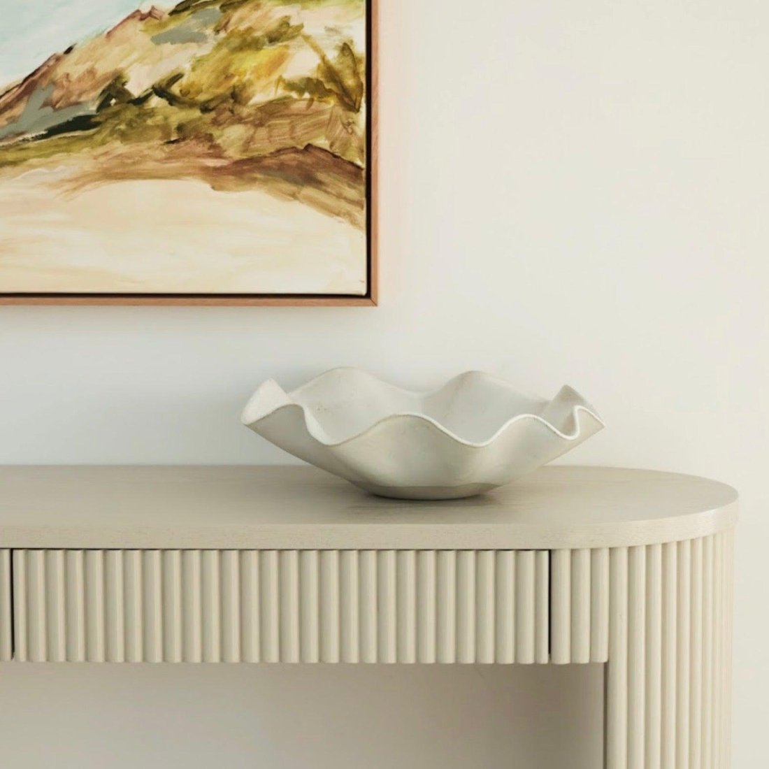 White Ceramic Wave Bowl