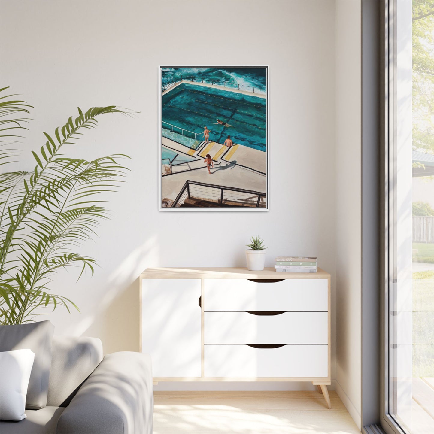 Framed Canvas Print - Icebergs Bondi Australia