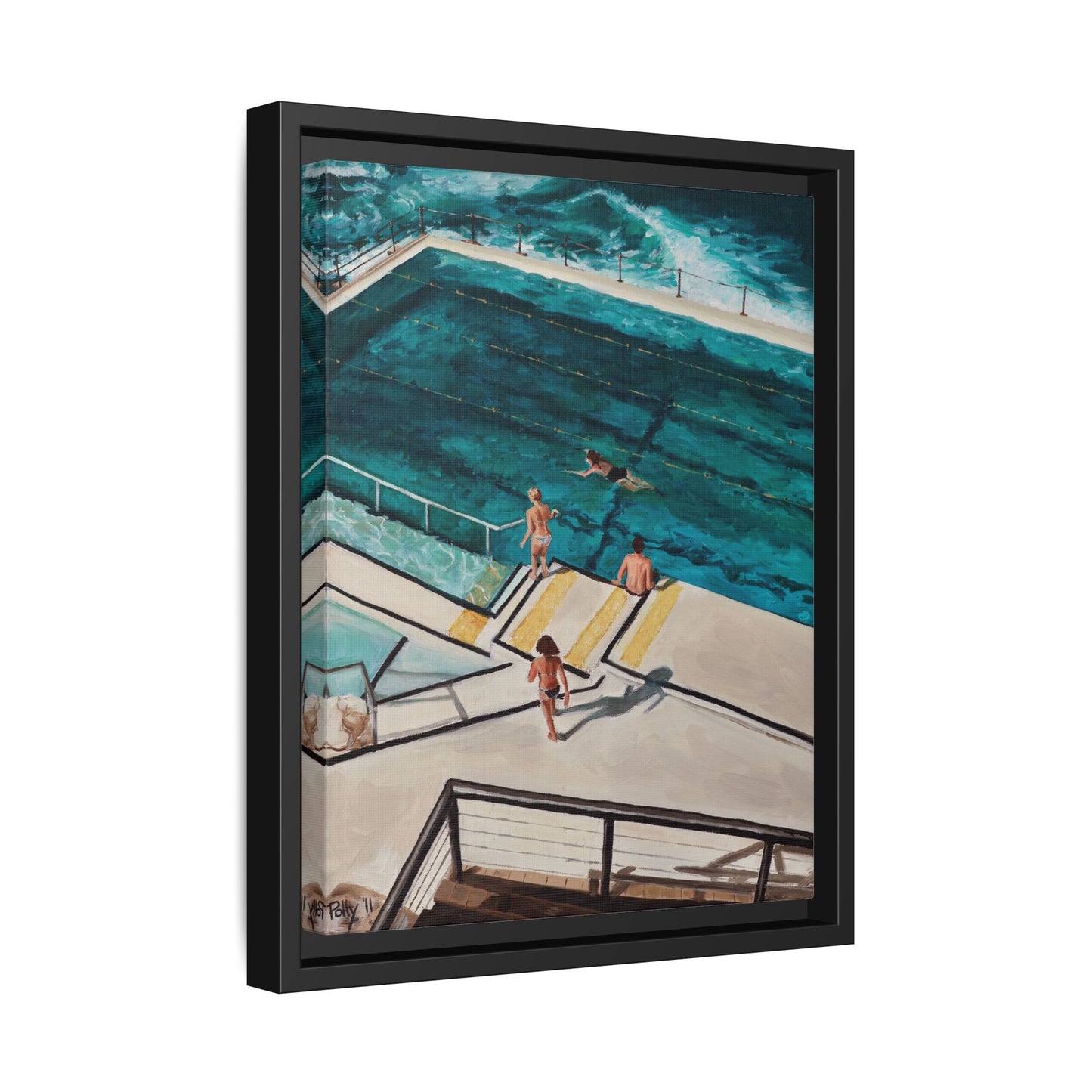 Framed Canvas Print - Icebergs Bondi Australia