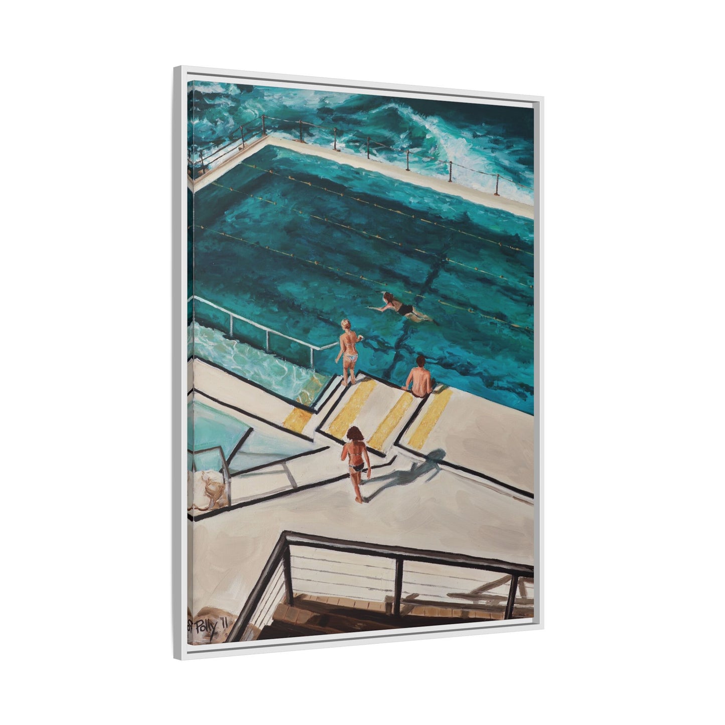 Framed Canvas Print - Icebergs Bondi Australia