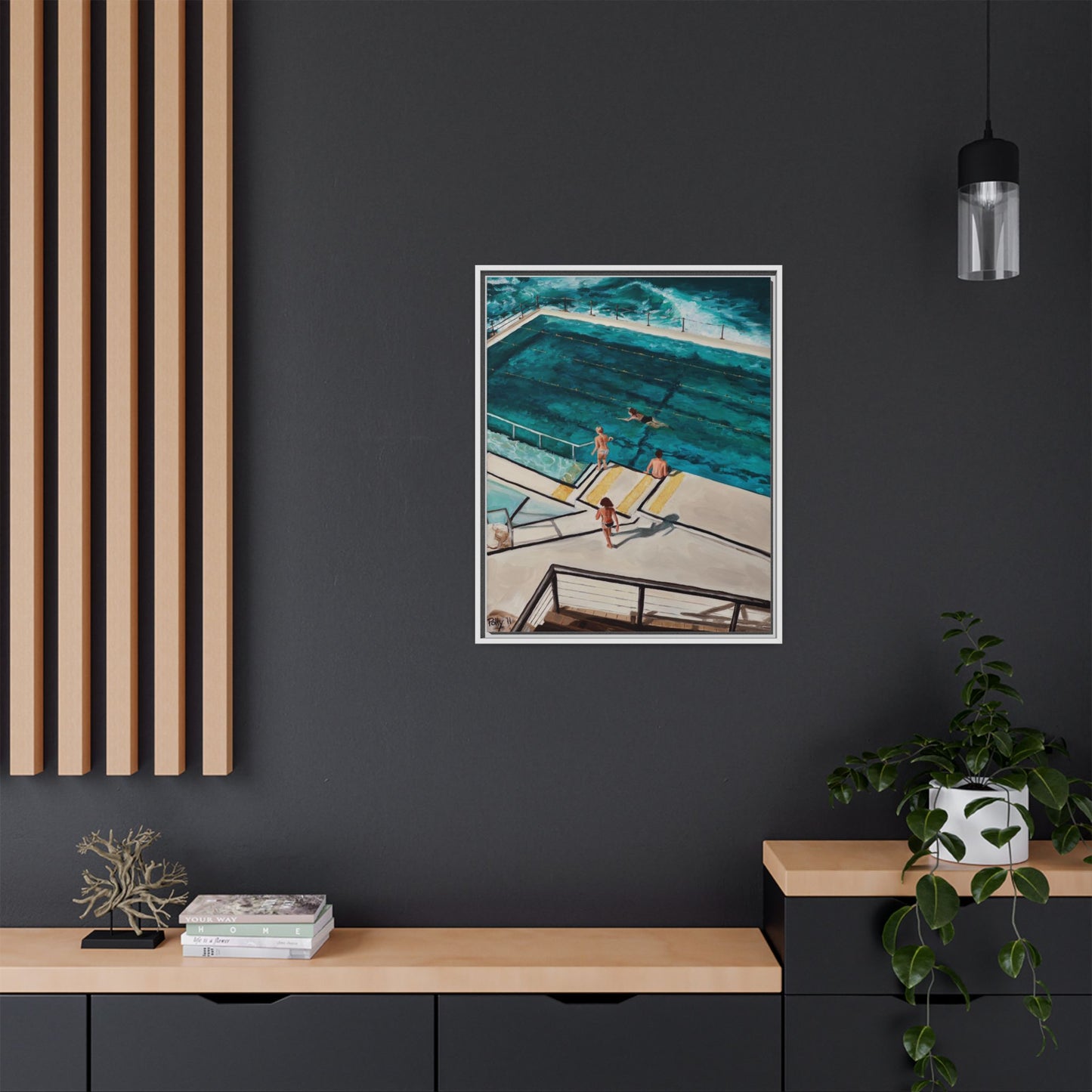 Framed Canvas Print - Icebergs Bondi Australia