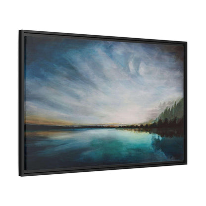 Framed Canvas Print - Sunset Lake Australia