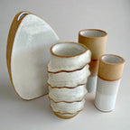 Bronte Vase Collection with Toasty Clay & White Satin