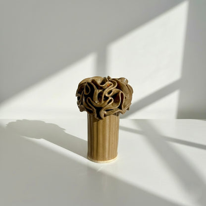 Ceramic Pom-Pom Vase - Caramel Glaze