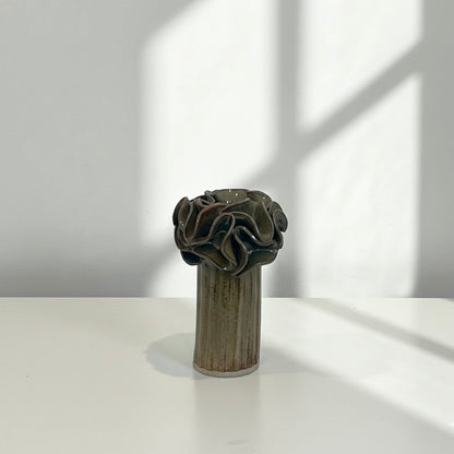 Ceramic Pom-Pom Vase - Olive Glaze