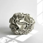 Ceramic sphere vase with wavy ruffles and edges - Polly Barton