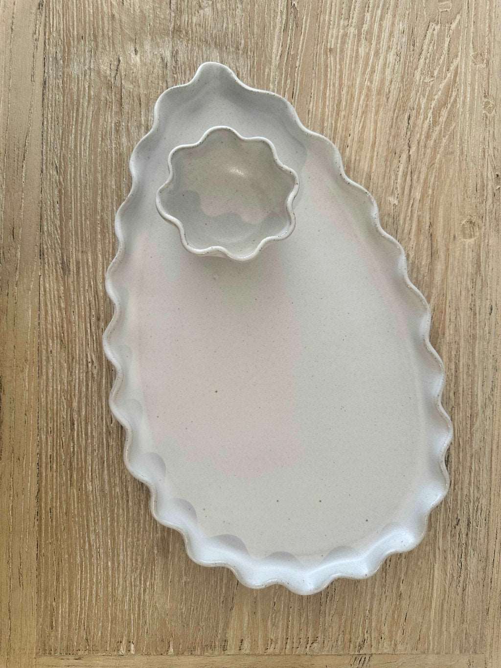 Avoca Wave Platter - Large White