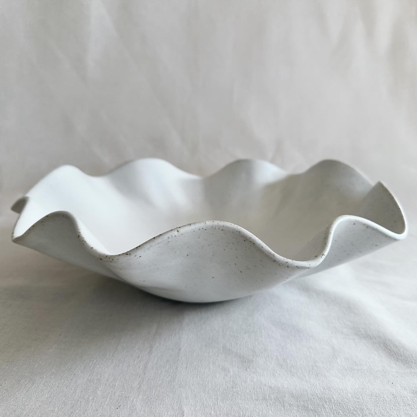 Avoca White Ruffle Bowl - Extra Large - Polly Barton