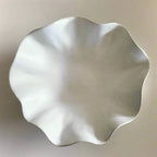 Ceramic White Ruffle Bowl - Large