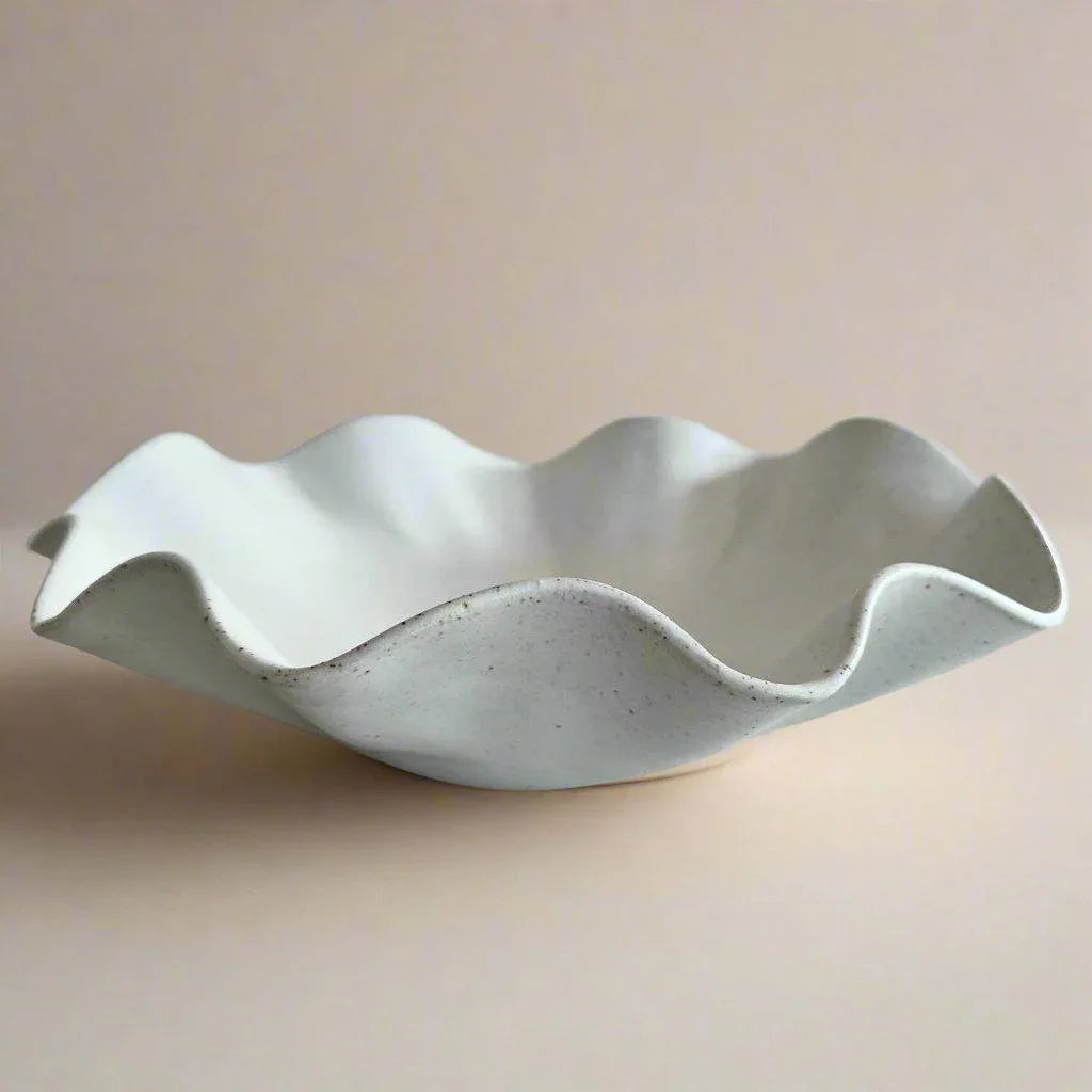 White Wave Serving Bowl - Large
