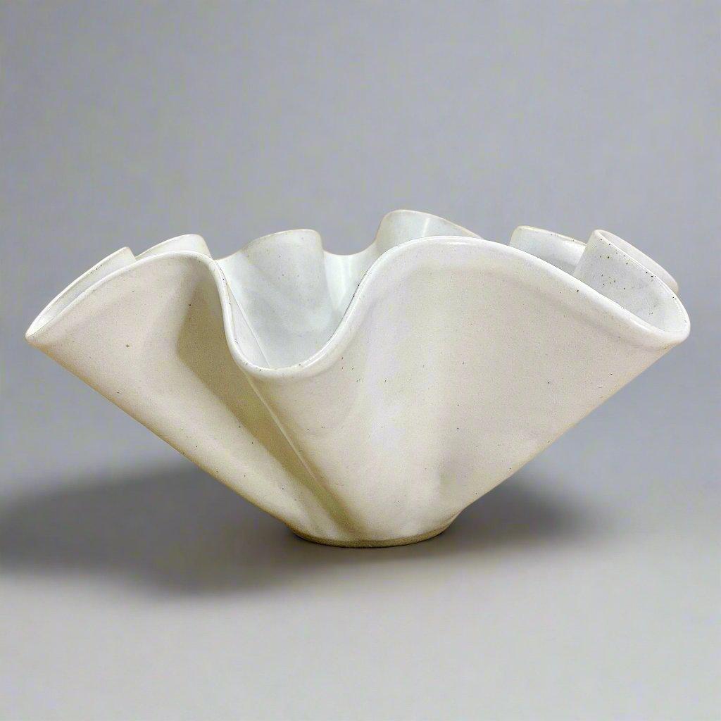 High Sided Wave Bowl - Extra Large White - Polly Barton