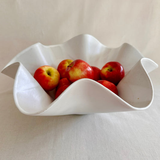 White Ruffle Wave Bowl - Extra Large