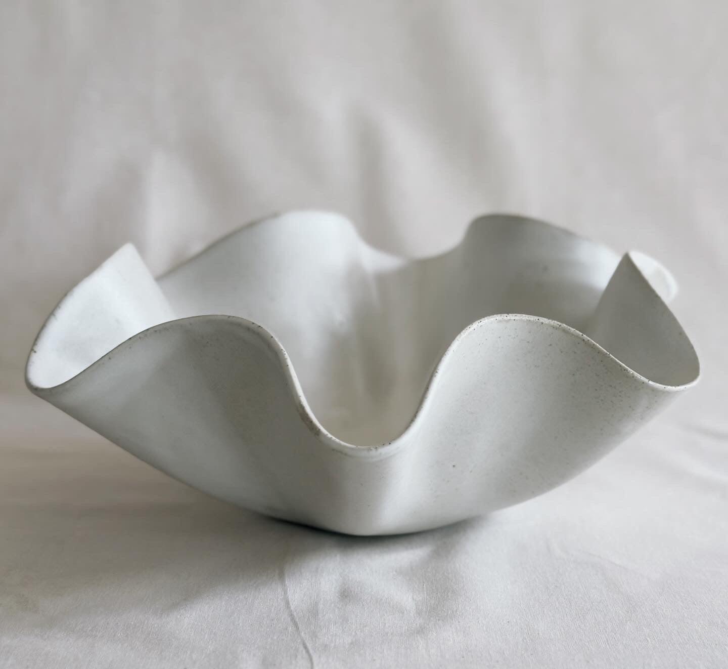 Extra Large White Ruffle Bowl