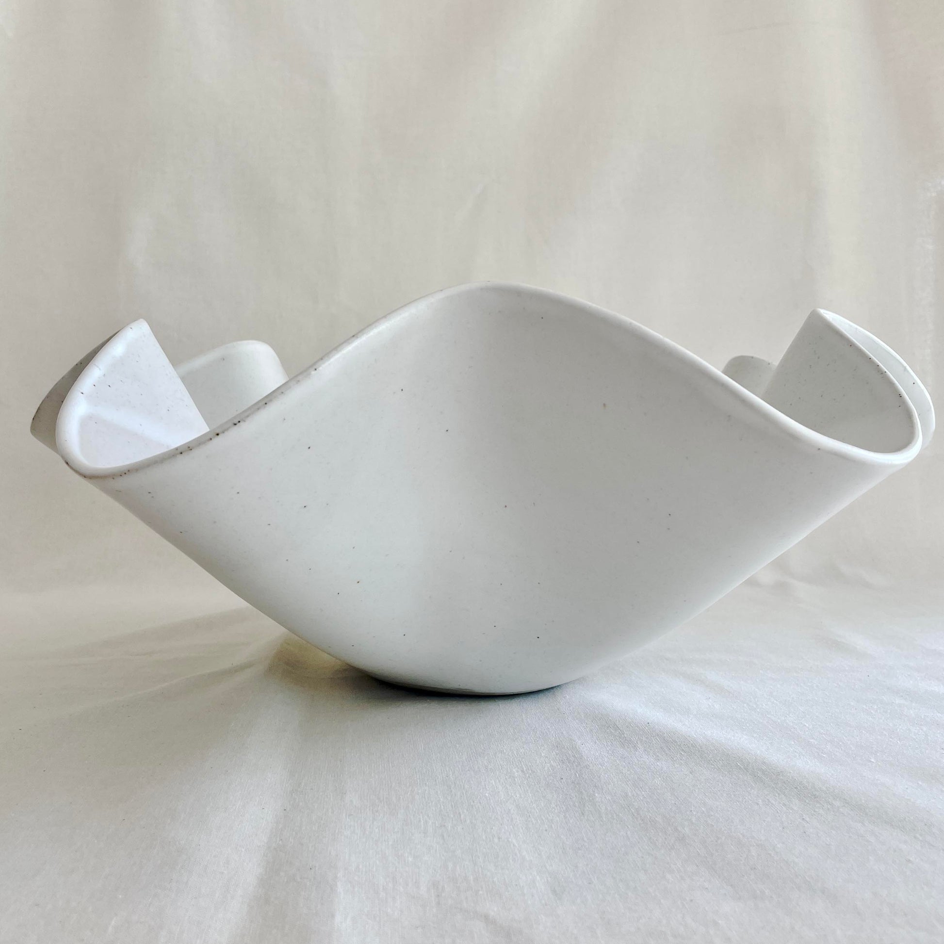 Extra Large White Wave Salad Bowl