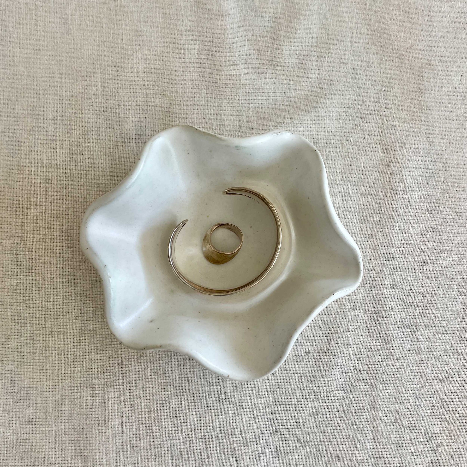 Handcrafted White Bracelet Dish