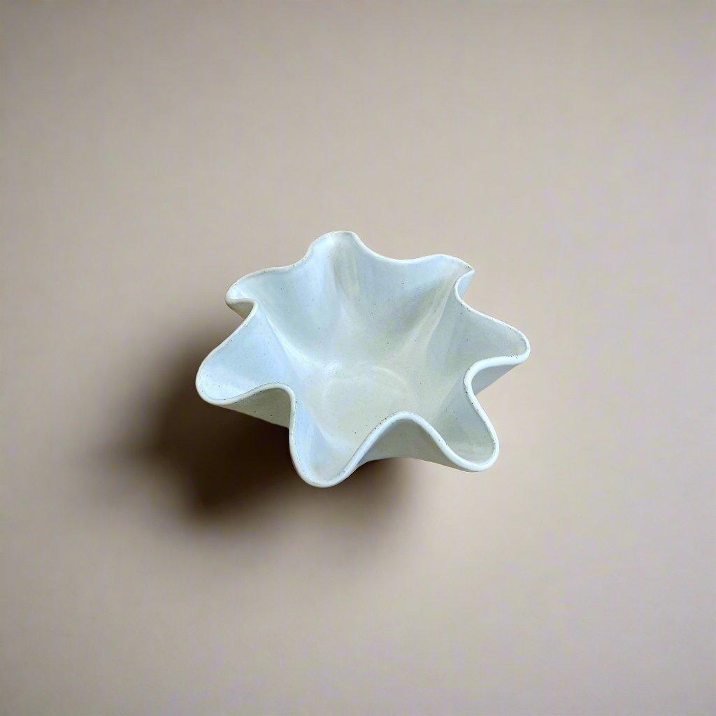 High Sided Wave Bowl - Medium/Small White - Polly Barton