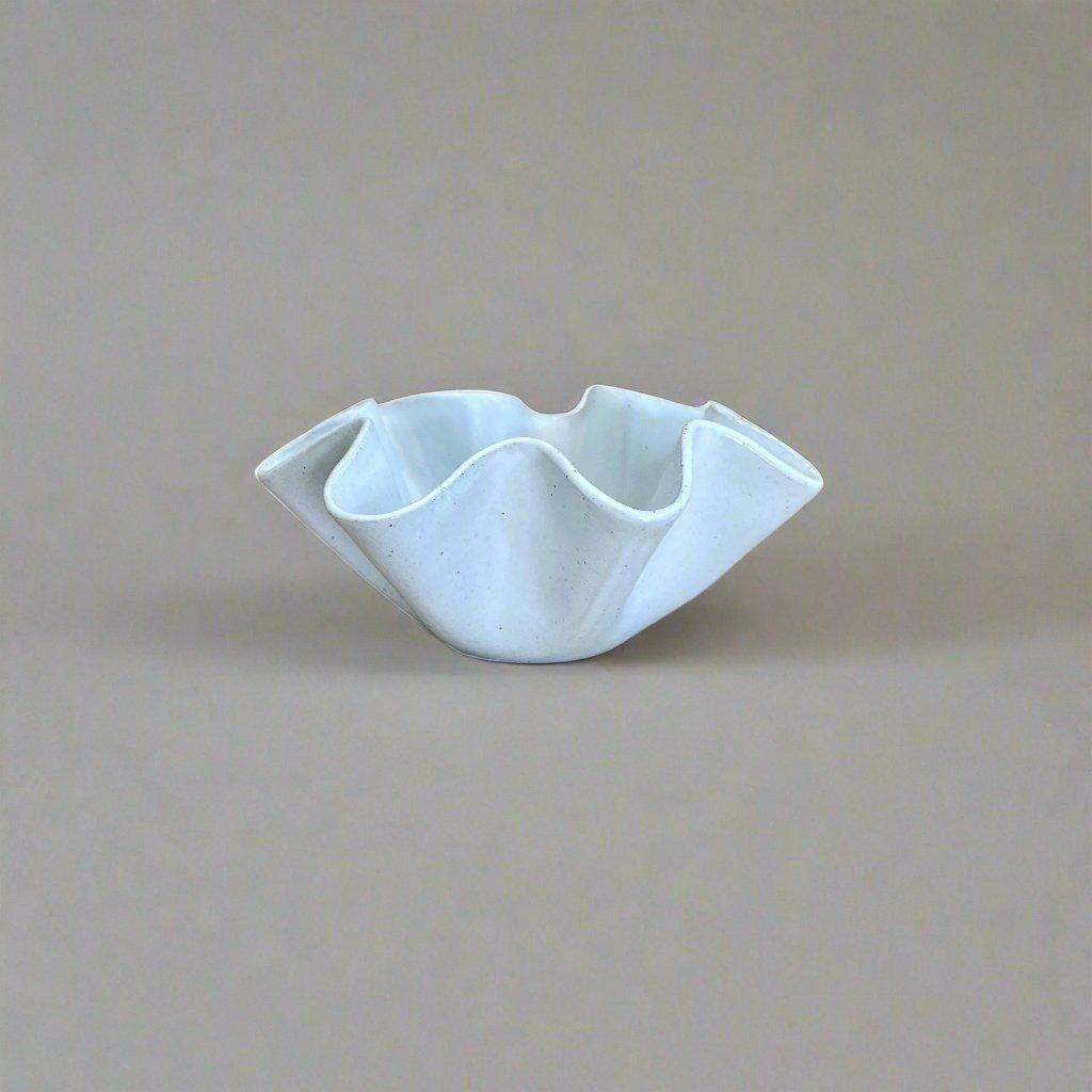 High Sided Wave Bowl - Medium/Small White - Polly Barton