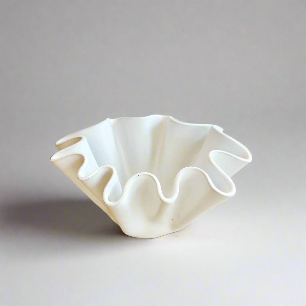 High Sided Wave Bowl - Medium White - Polly Barton