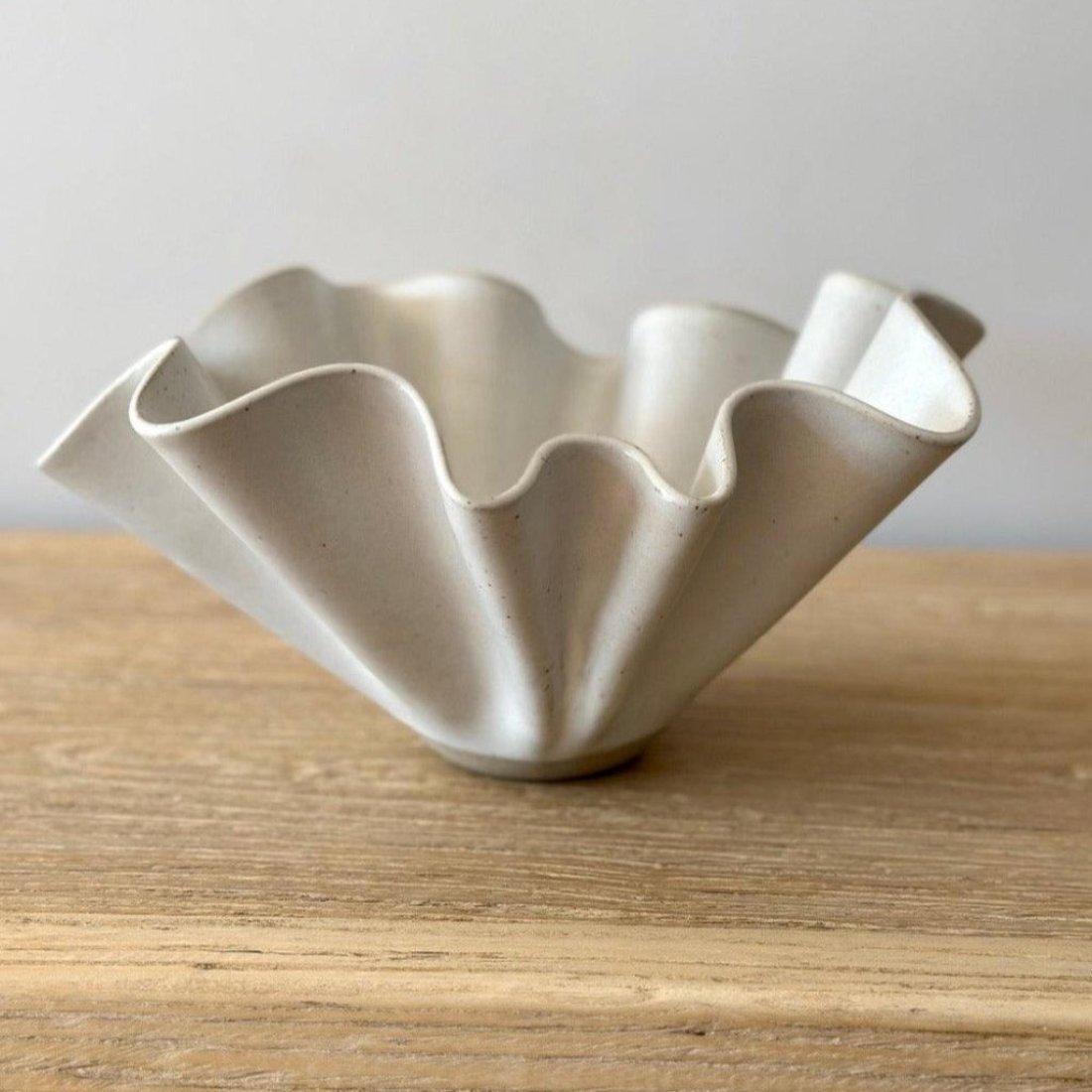 Tall Side Large White Wave Bowl