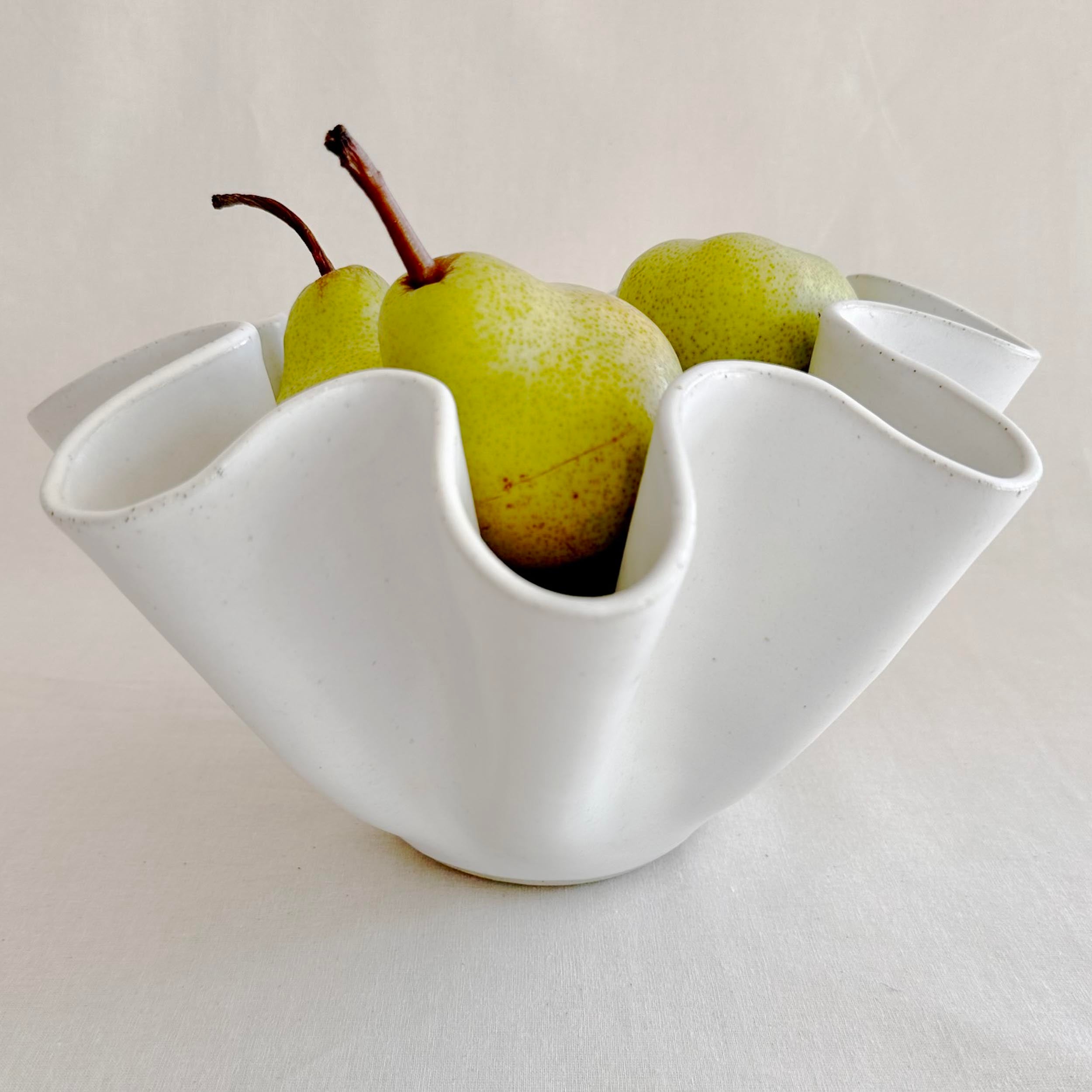 Fruit Bowl - Large White Wave