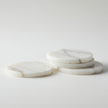 Alabaster Marble Coaster Set - White