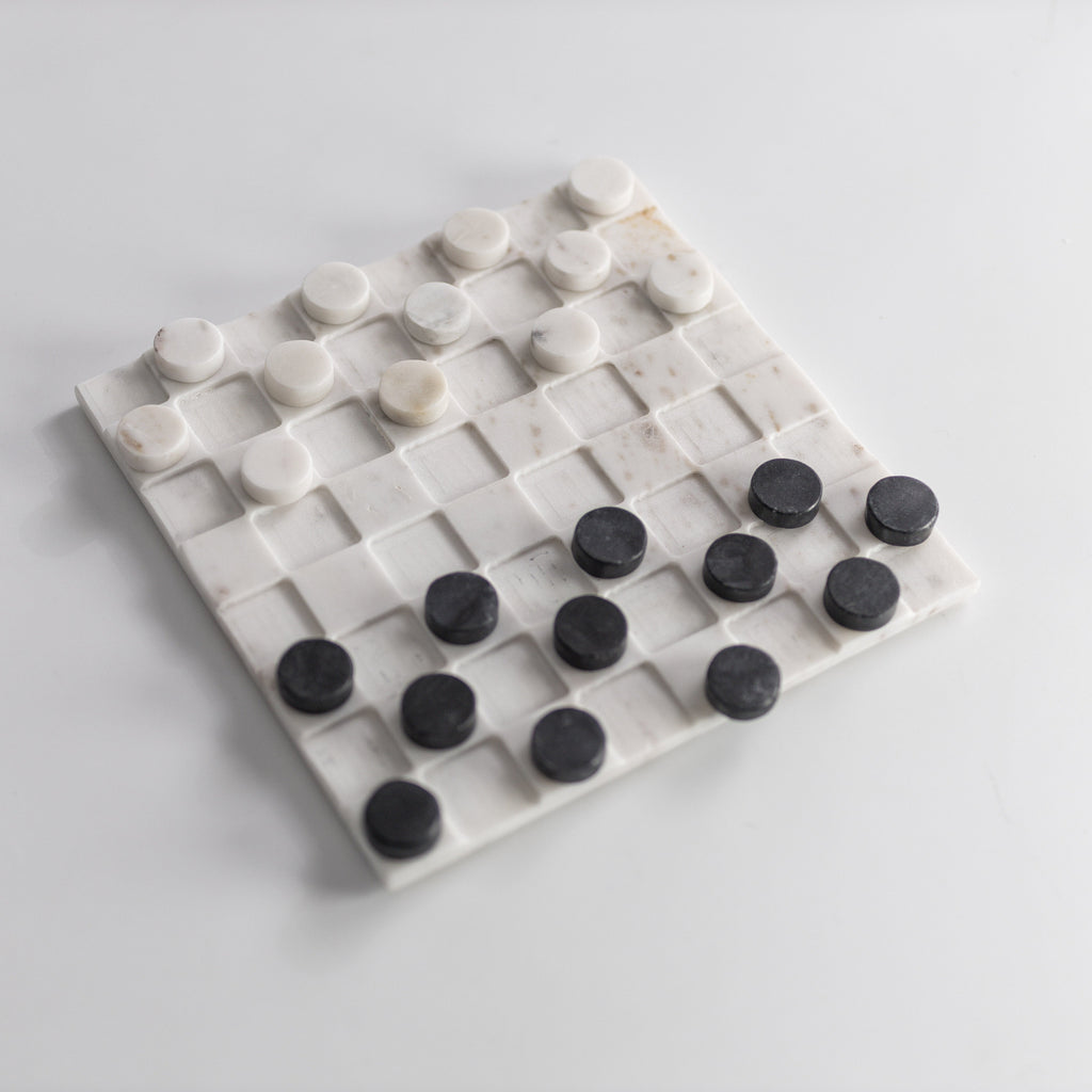 Marble Draughts Checkers Set
