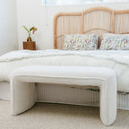 Denver Boucle Bench Seat - White