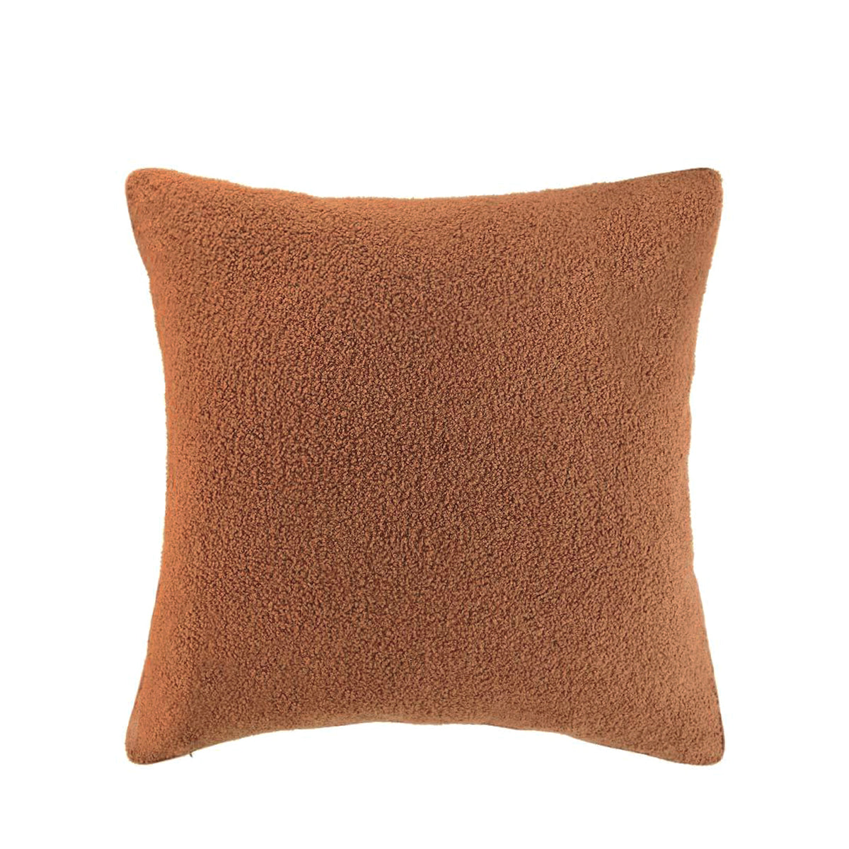 Boucle Teddy Cushion - Rust Colour