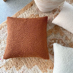 Boucle Teddy Cushion - Rust Colour