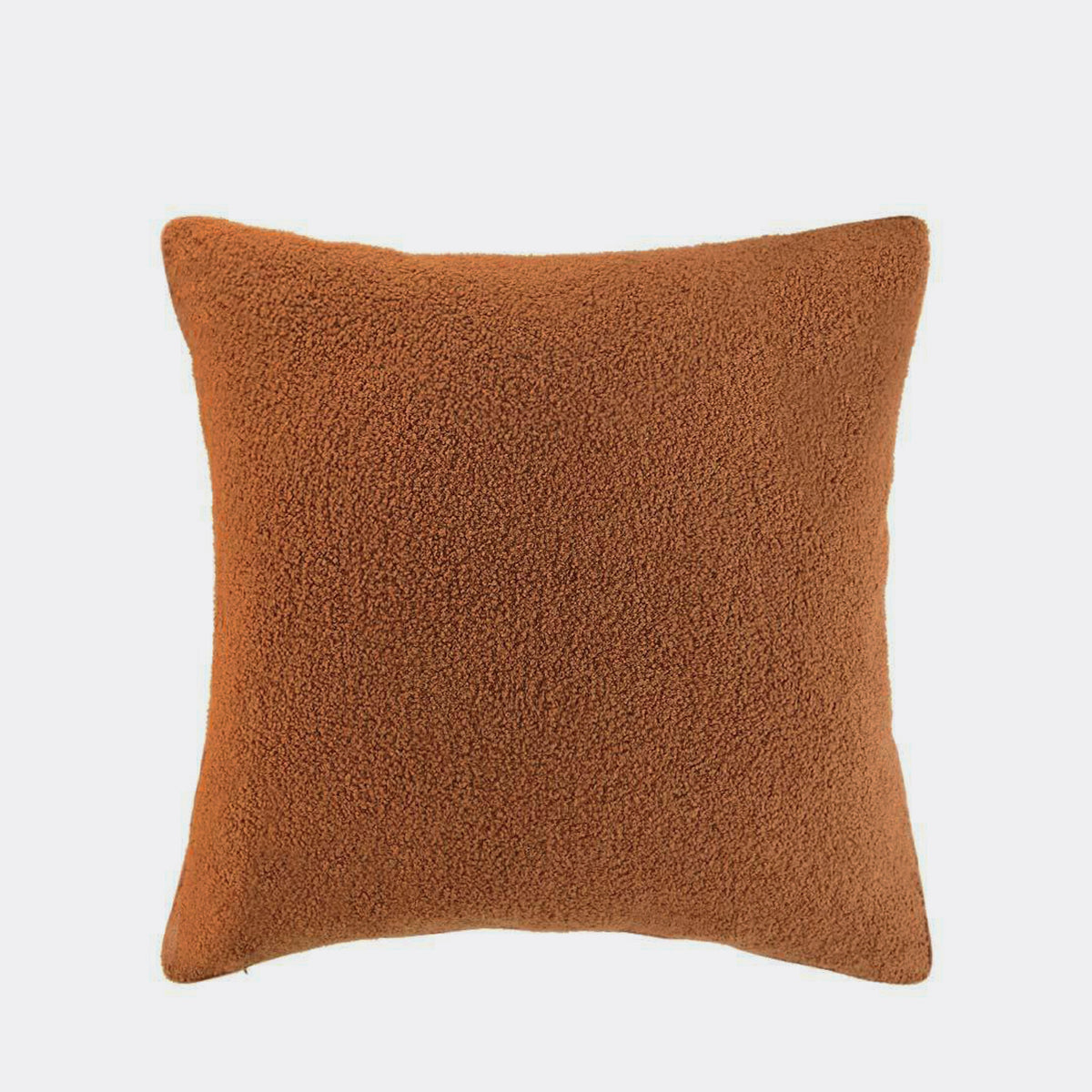 Boucle Teddy Cushion - Rust Colour