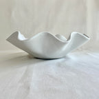 Large Ceramic White Wave Bowl - Tableware