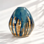 Large Egg Shape Vase - Cascading Glaze