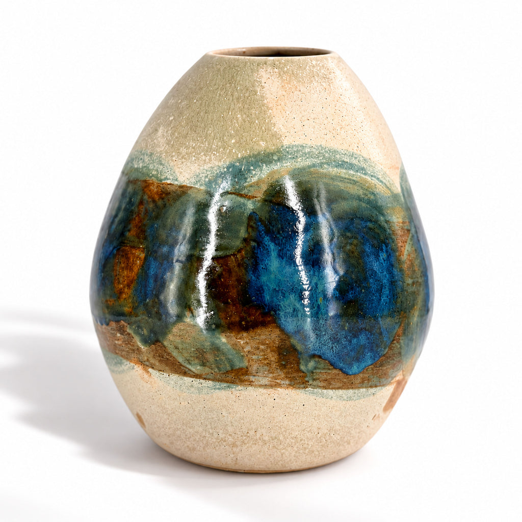 Large Rounded-Form Vase - Organic Glaze