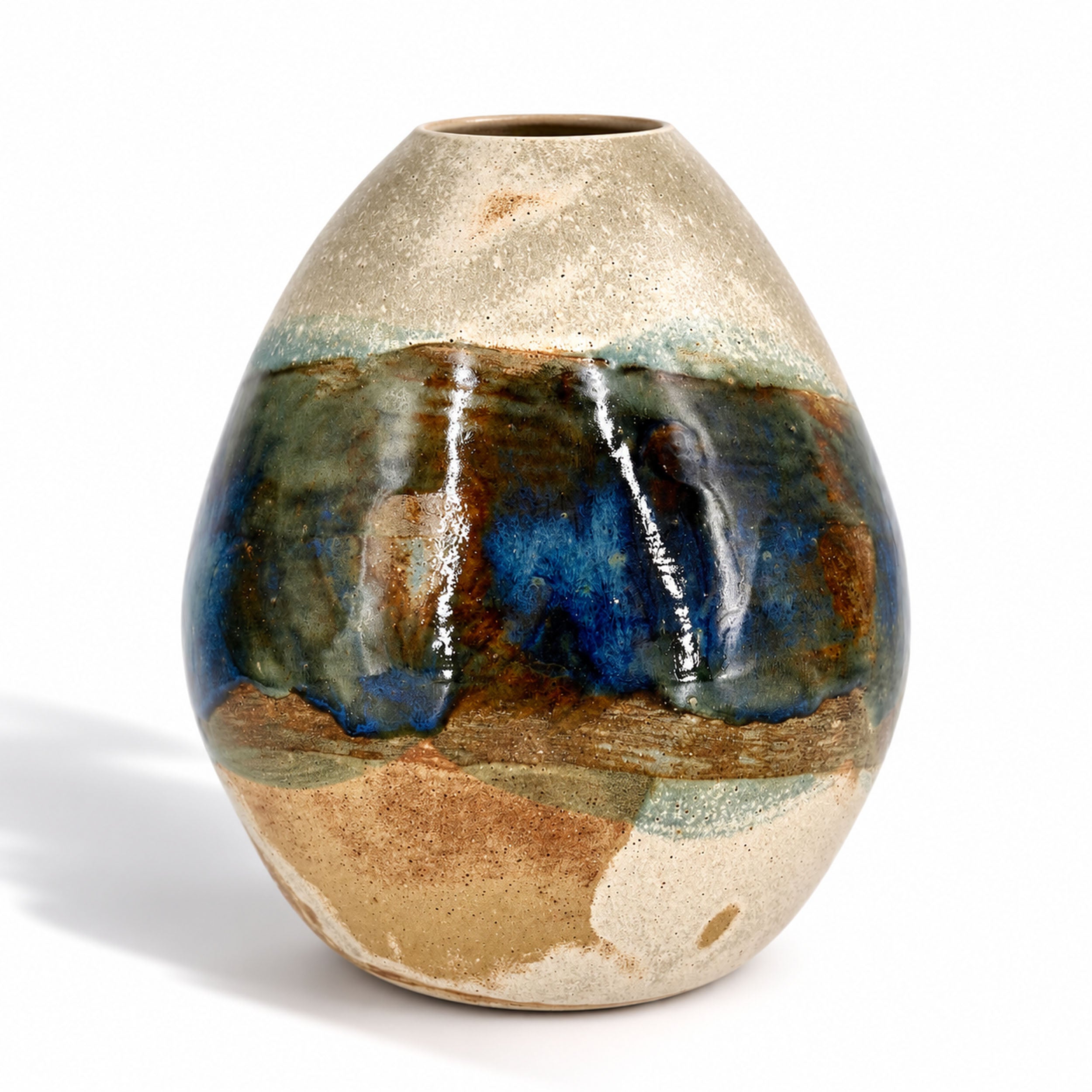 Large Rounded Vase Organic Glazes