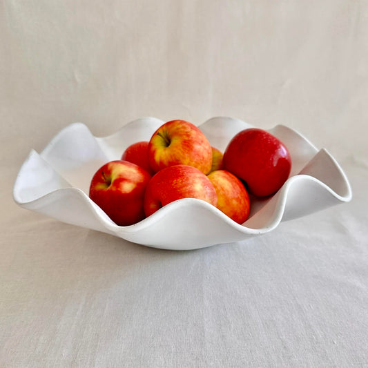 Large White Wave Bowl - Ceramic Tableware