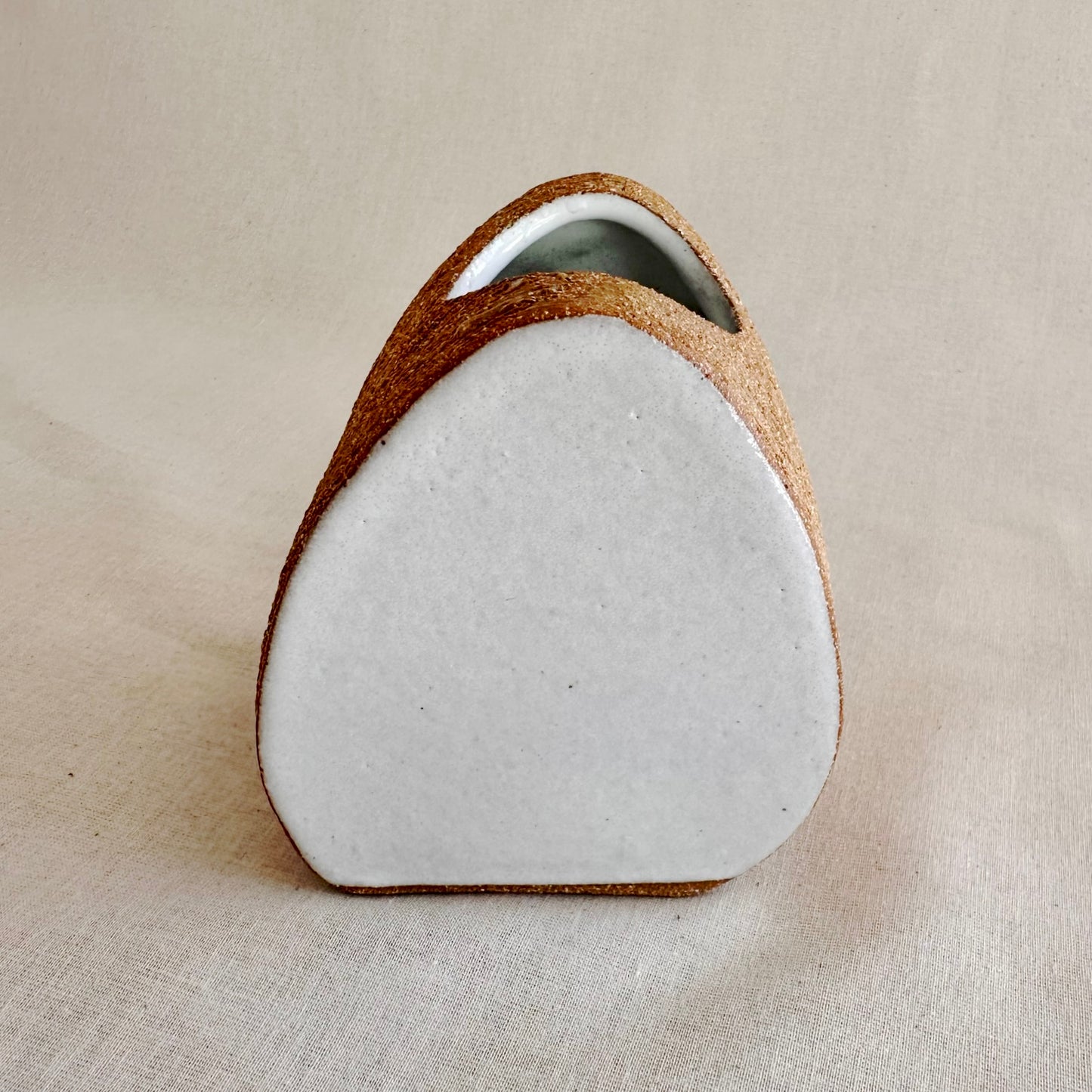 Terracotta & White Glazed Pebble Flower Vase - Mini