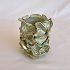 Mint-Green Ruffle Vase