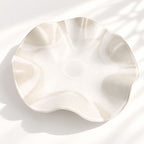 Oversized Sculptural Wave Dish - White