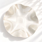 Oversized Sculptural Wave Dish - White
