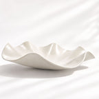Oversized Sculptural Wave Dish - White