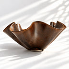 Oversized Sculptural Wave Bowl - Chocolate