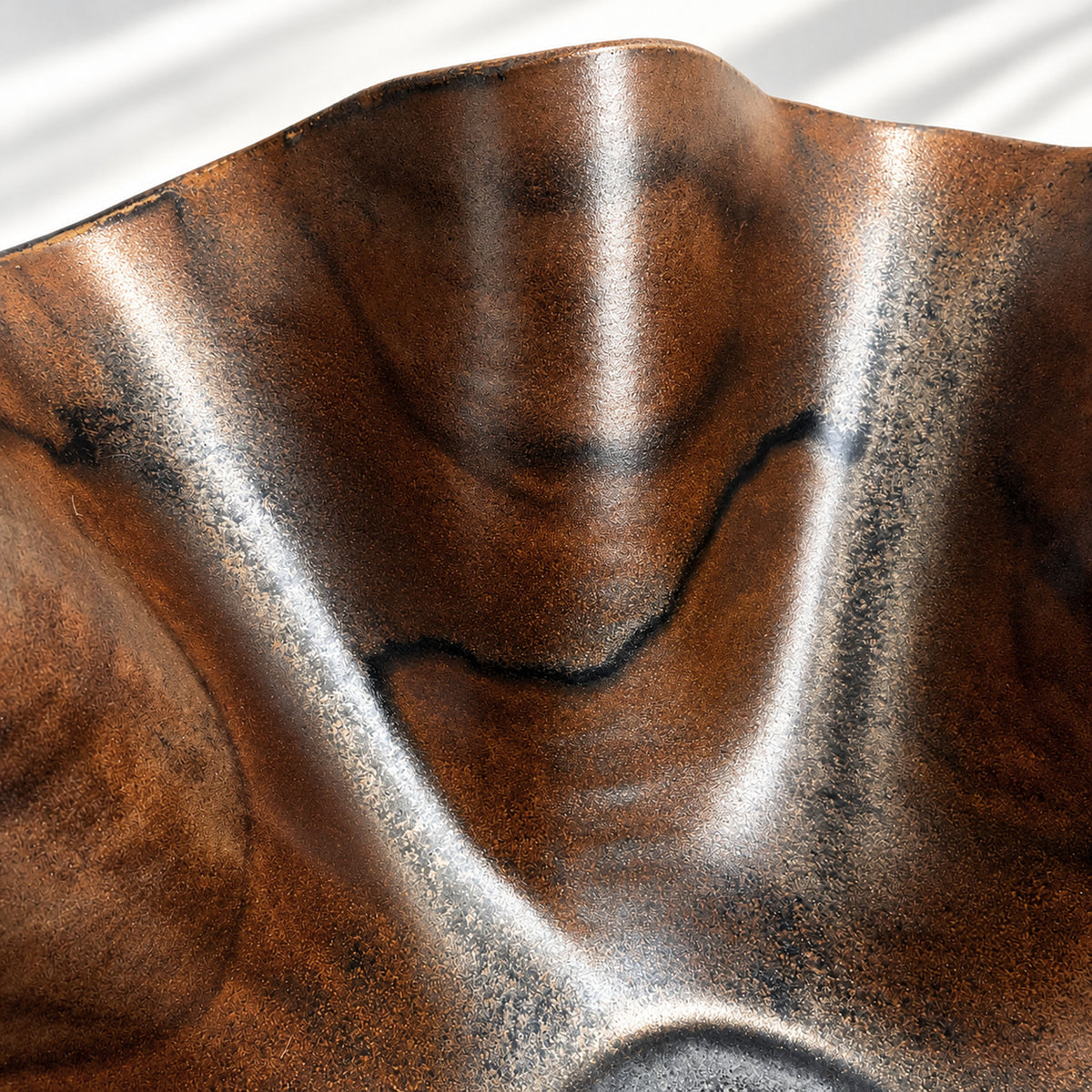 Oversized Sculptural Wave Bowl - Chocolate