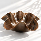 Oversized Sculptural Wave Bowl - Chocolate