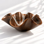 Oversized Sculptural Wave Bowl - Chocolate