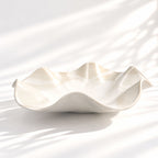 Oversized Sculptural Wave Dish - White