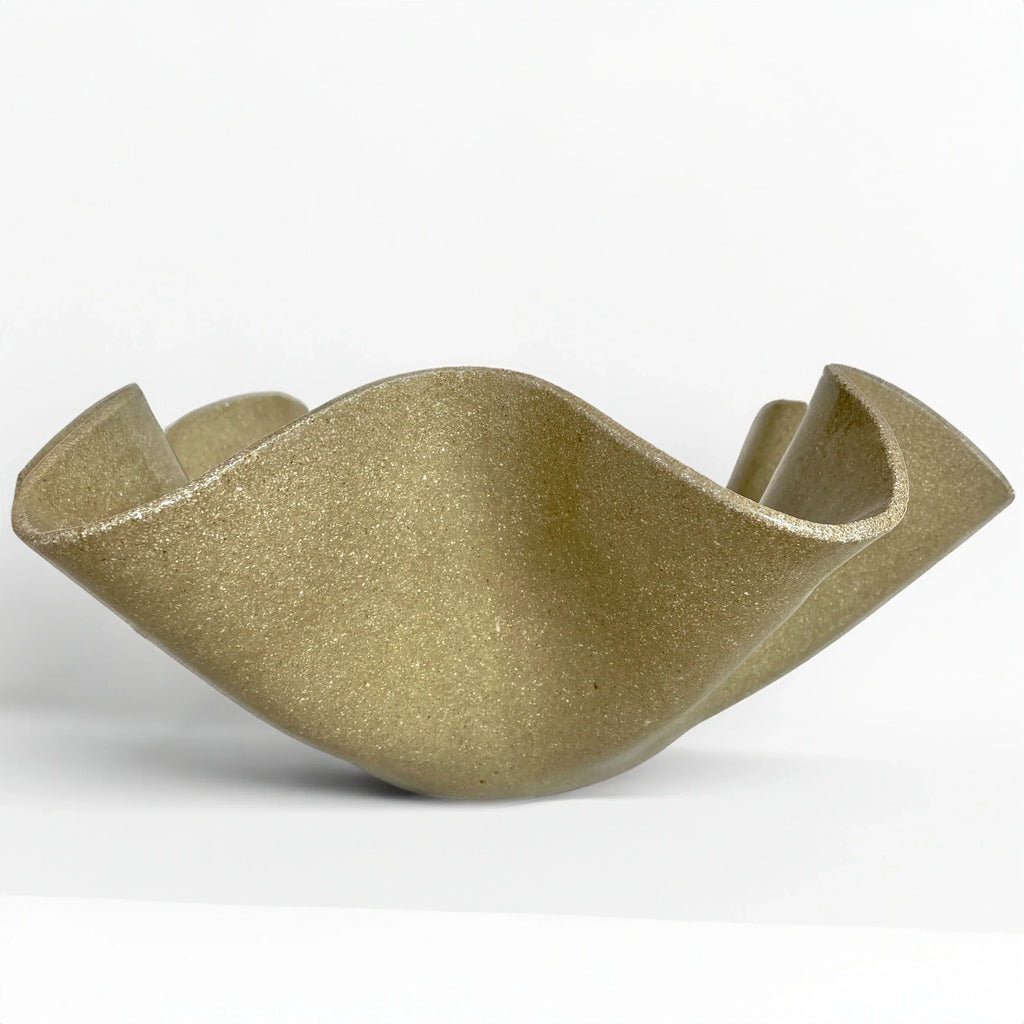 Oversized Wave Bowl - Khaki-Sand Colour