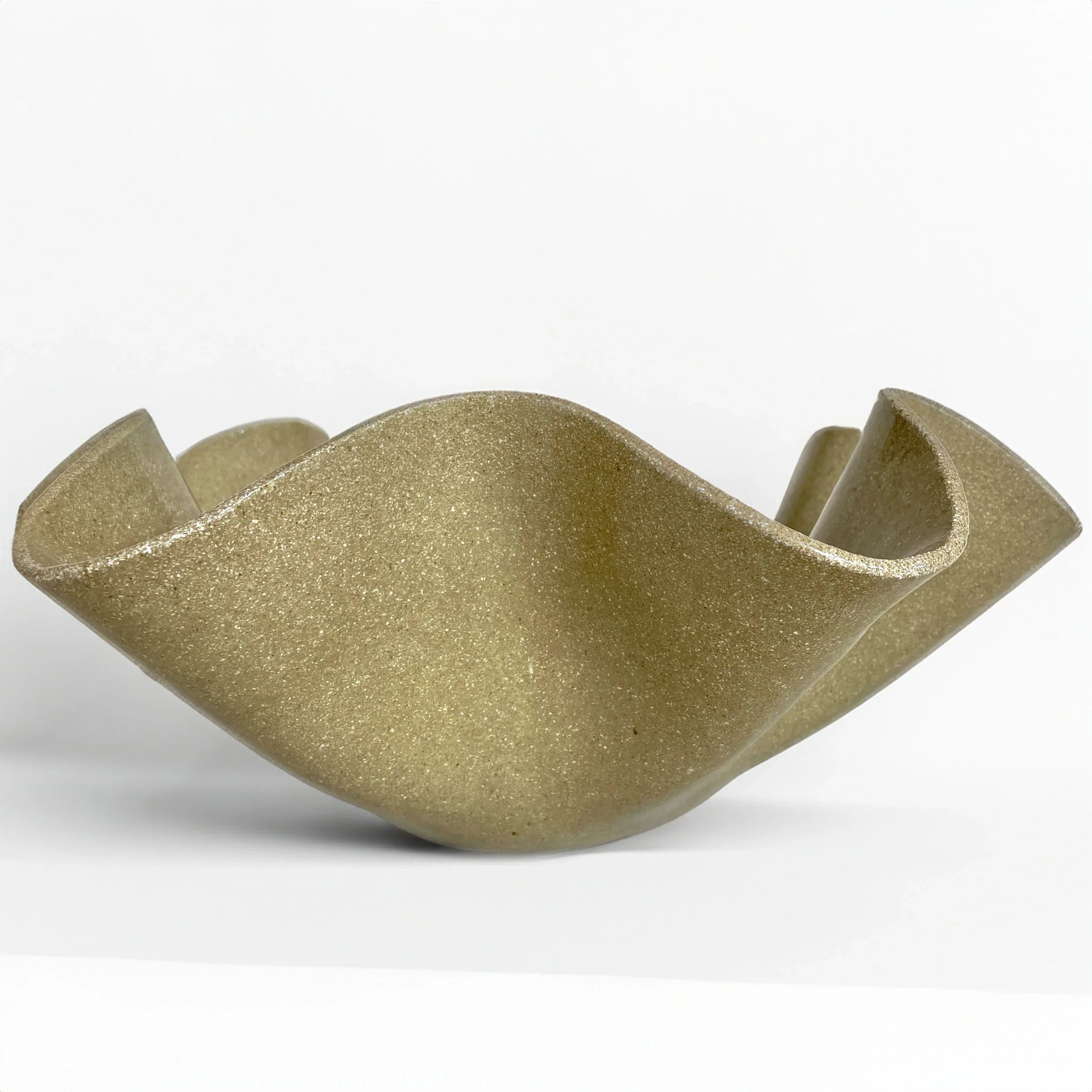 Oversized Wave Bowl - Khaki-Sand Colour