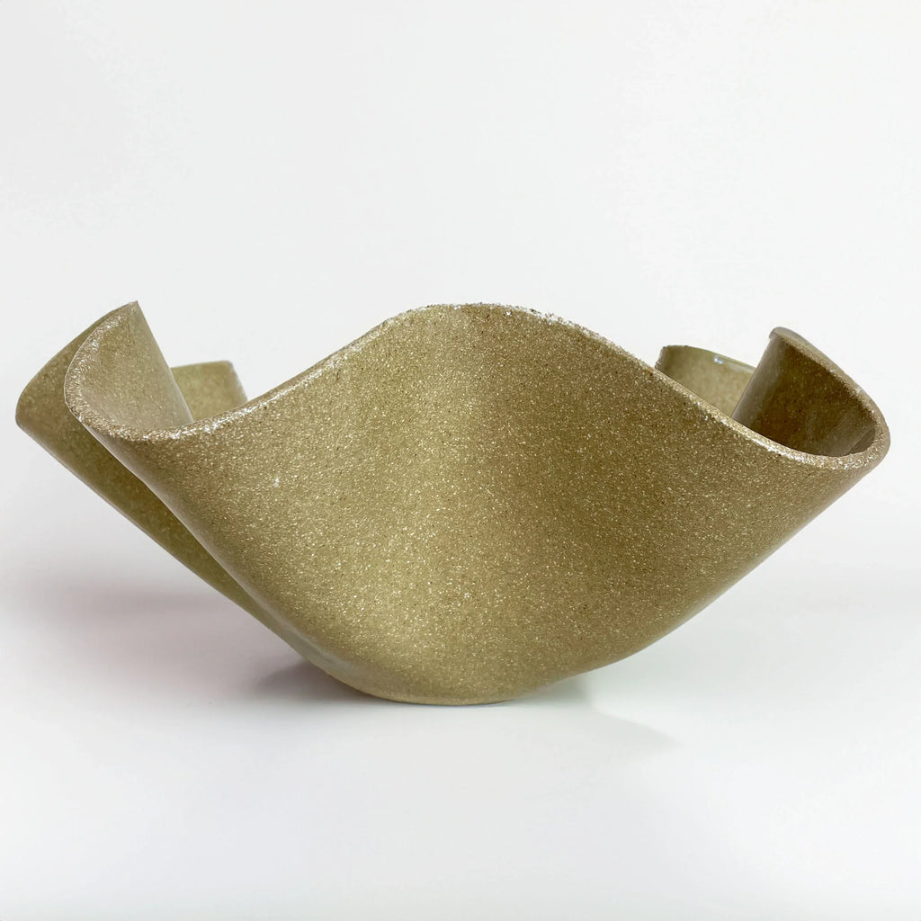 Oversized Waved Bowl - Khaki-Sand Colour