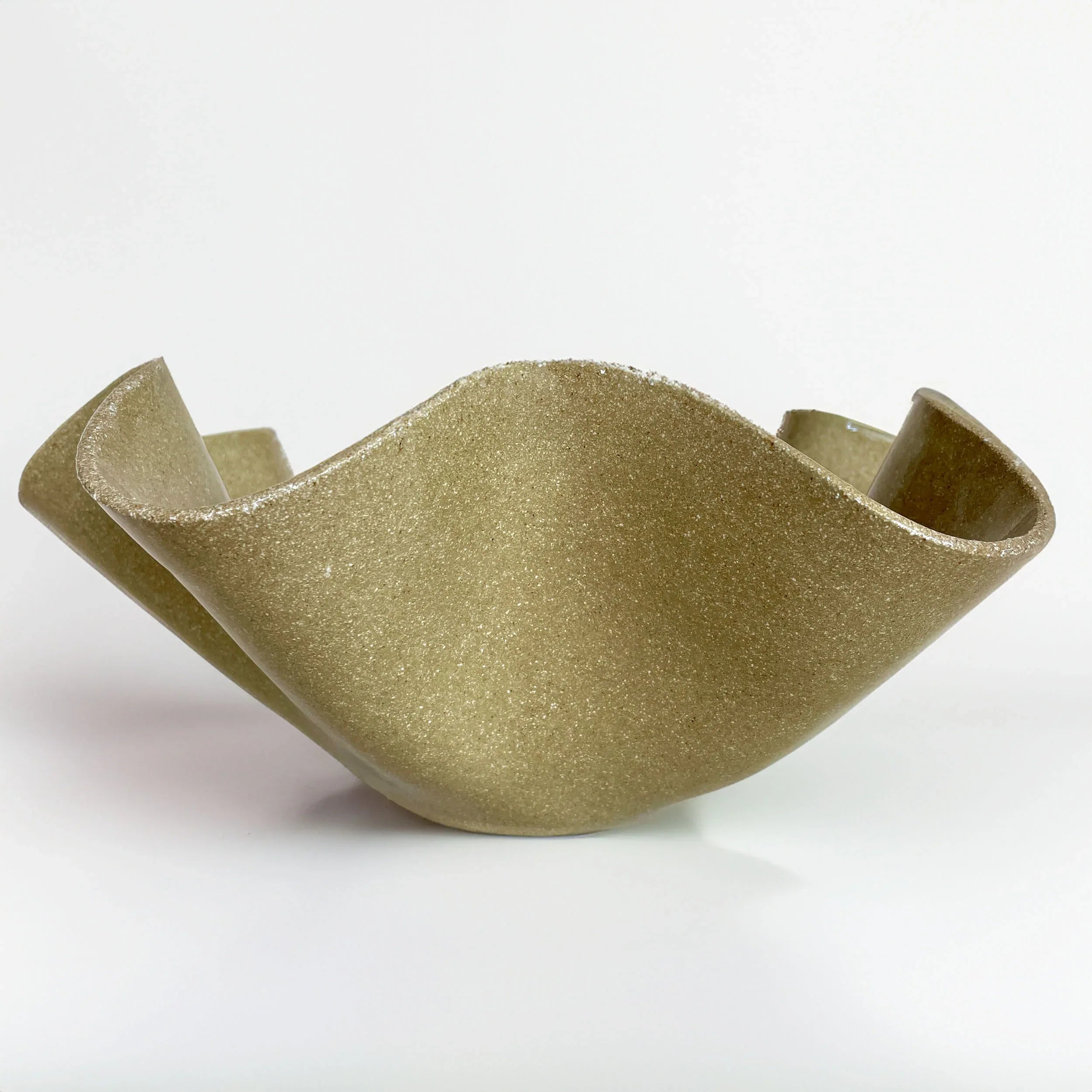 Oversized Waved Bowl - Khaki-Sand Colour